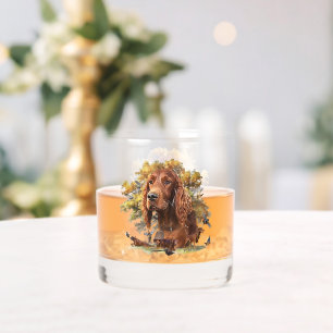 Beautiful Irish Setters Art Whiskey Glass