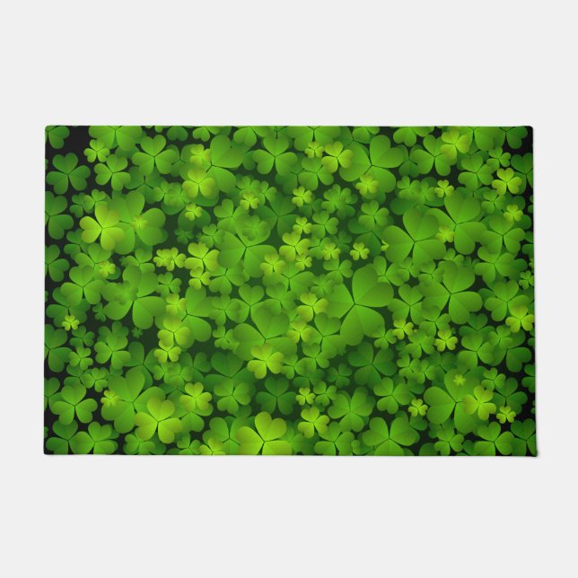 Beautiful Irish Shamrocks Doormat (Front)