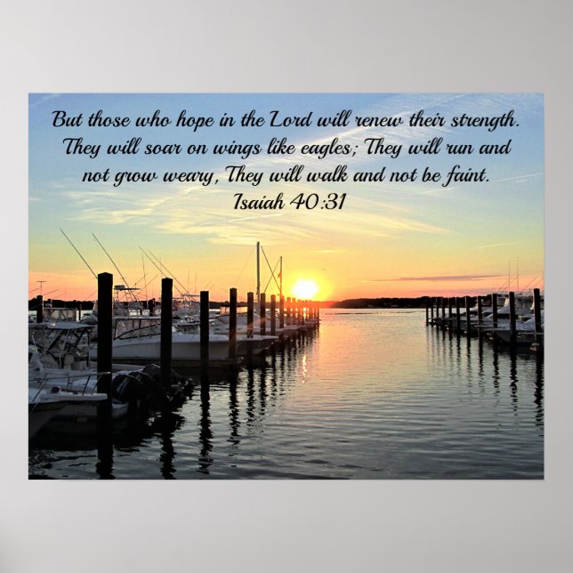 BEAUTIFUL ISAIAH 40:31 SUNSET OVER THE LAKE POSTER (Front)