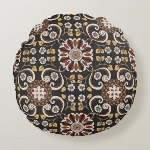 Beautiful islamic medallion seamless pattern texti round cushion