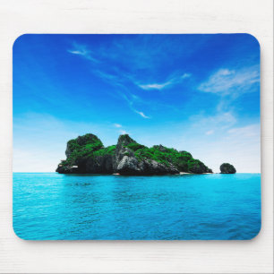 Beautiful Island in Blue Mouse Mat