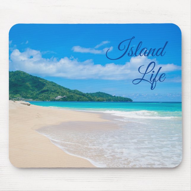 Beautiful Island Life Tropical Beach Mouse Mat (Front)
