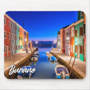 Beautiful Island Of Burano, Italy Mouse Mat
