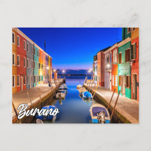 Beautiful Island Of Burano, Italy Postcard