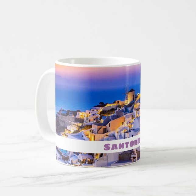 Beautiful island Santorini Coffee Mug (Front Left)
