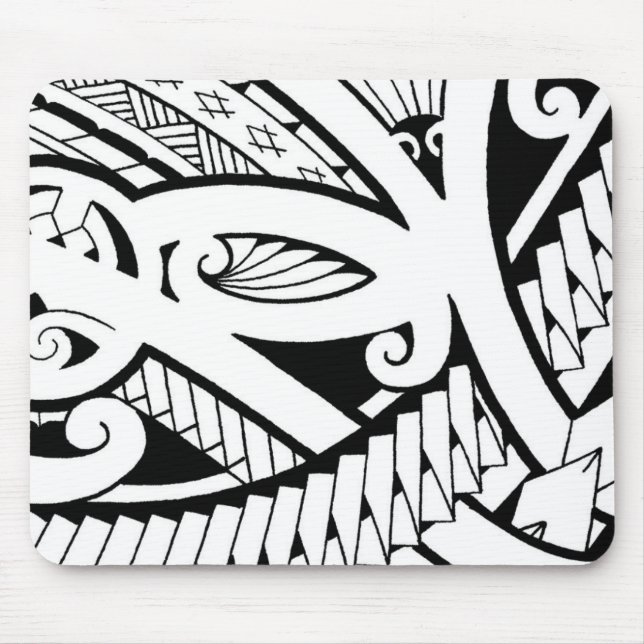 beautiful island tattoo designs modern black art mouse mat (Front)