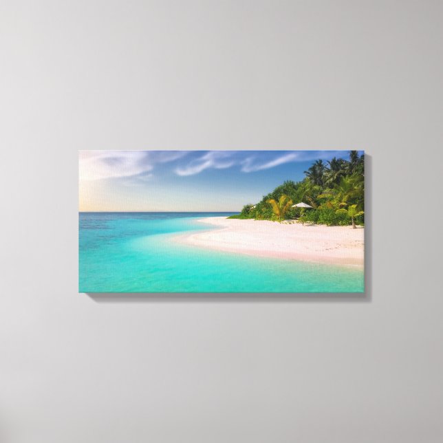 Beautiful Island View With Turquoise Waters Canvas Print (Front)