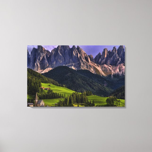 Beautiful isolated lonely church St Maddalena Canvas Print (Front)