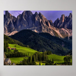 Beautiful isolated lonely church St Maddalena Poster