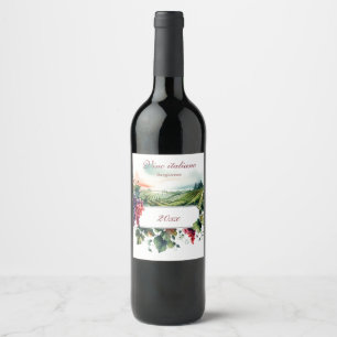 Beautiful Italian Vineyard Grape Vine   Wine Label