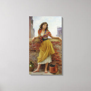 Beautiful Italian Water-Carrier Girl Canvas Print