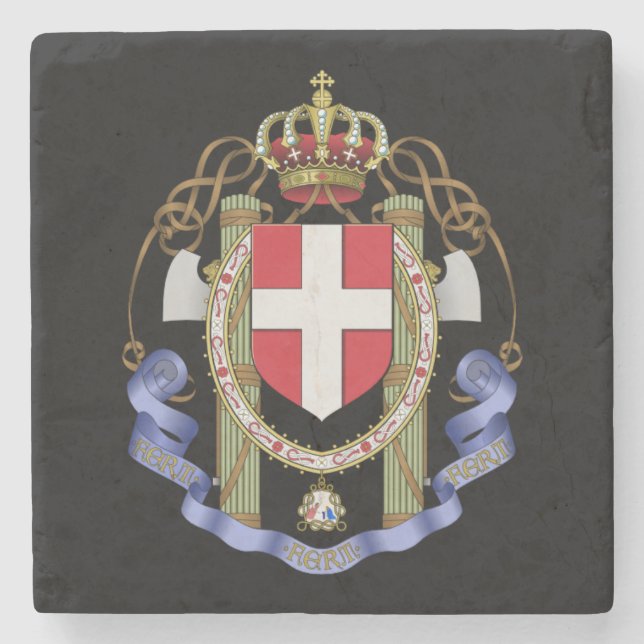 Beautiful Italy Coat of Arms Stone Coaster (Front)