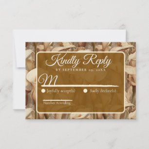Beautiful Ivory Calla Lilies Sparkle Destination  RSVP Card