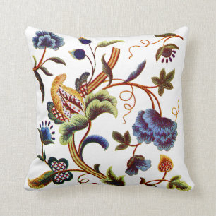 Beautiful Jacobean Embroidery Pillow