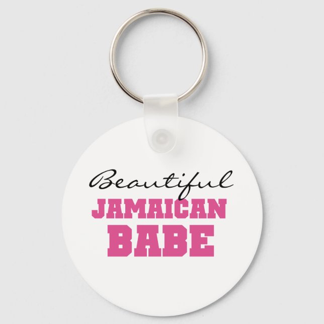 Beautiful Jamaican Babe Key Ring (Front)