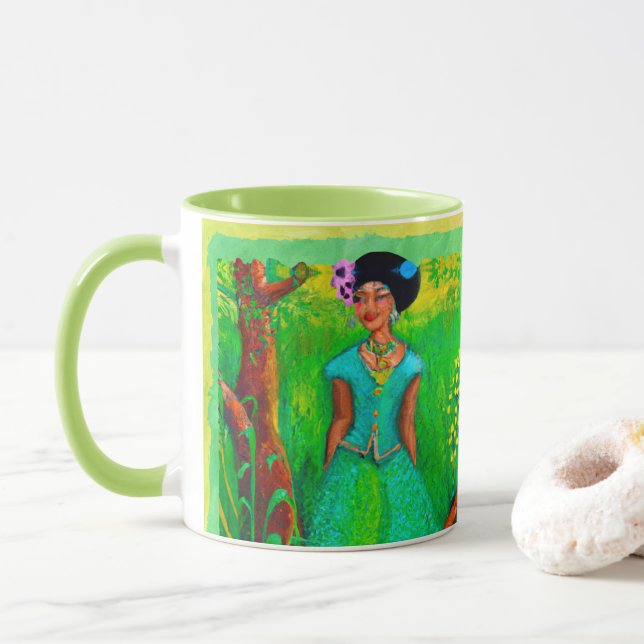 Beautiful Jamaican woman Mug (With Donut)