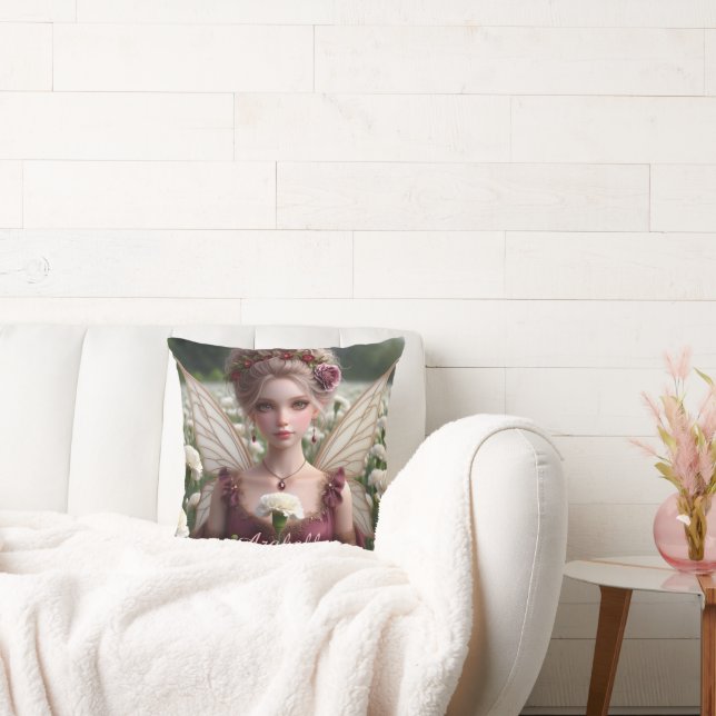 Beautiful January Fairy in Carnations Cushion (Couch)