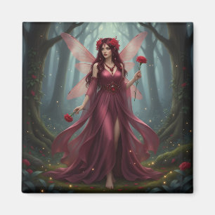 Beautiful January Garnet Fairy Magnet