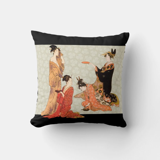 Beautiful Japanese Art Design Throw Pillows (Front)