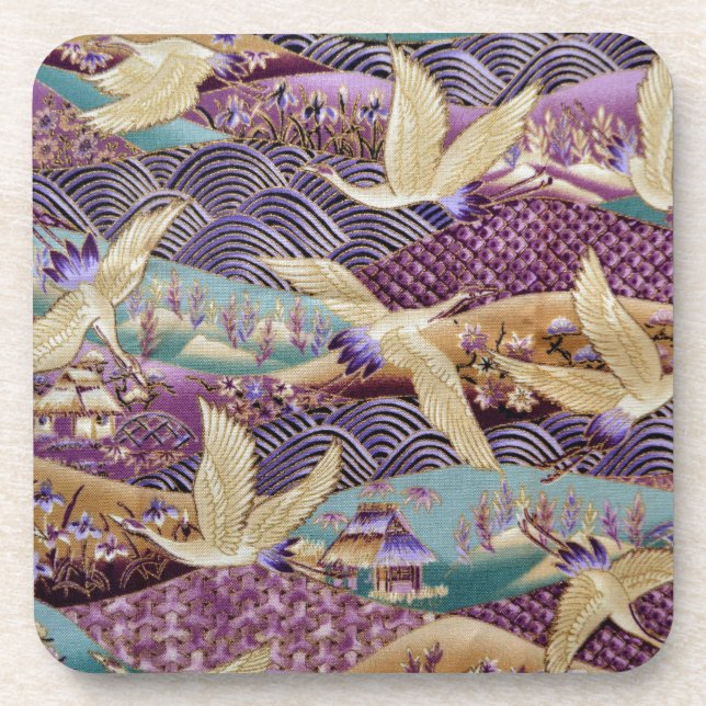 Beautiful Japanese Cranes Coaster (Front)