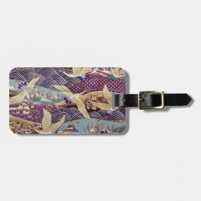 Beautiful Japanese Cranes Luggage Tag (Front Horizontal)