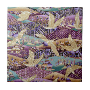 Beautiful Japanese Cranes Tile