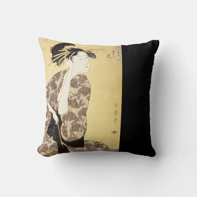 Beautiful Japanese Design Throw Pillow (Front)