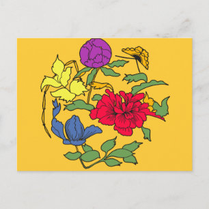 Beautiful Japanese Flower Art Postcard