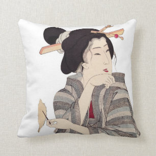 Beautiful Japanese Geisha Design Throw Pillows