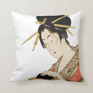 Beautiful Japanese Geisha Design Throw Pillows