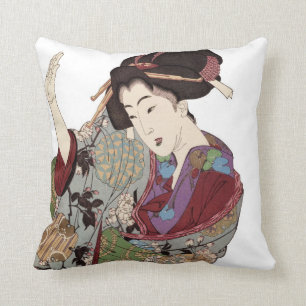 Beautiful Japanese Geisha Design Throw Pillows