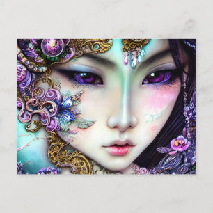 Beautiful Japanese Girl Gothic Fantasy  Postcard