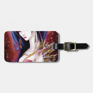 Beautiful Japanese Girl Gothic Fantasy Triptych Luggage Tag