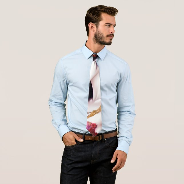 Beautiful Japanese Girl Gothic Fantasy Triptych Tie (In Situ)