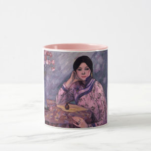 Beautiful Japanese Lady with a Perfume Bottle Mug