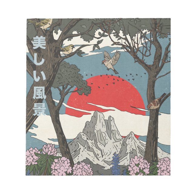 Beautiful Japanese Landscape Notepad (Front)