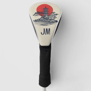 Beautiful Japanese landscape with sunrise Golf Head Cover