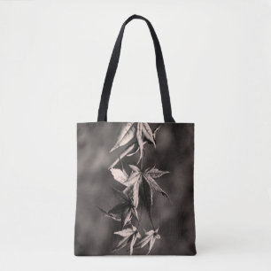 Beautiful Japanese Maple Leaf Portrait Sepia Tote Bag