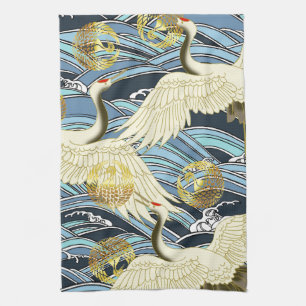 beautiful japanese pattern design tea towel