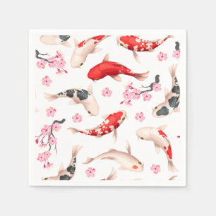Beautiful Japanese Red Koi fish Napkin