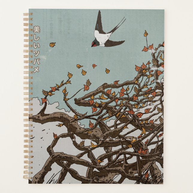 Beautiful Japanese Swallow  Planner (Front)