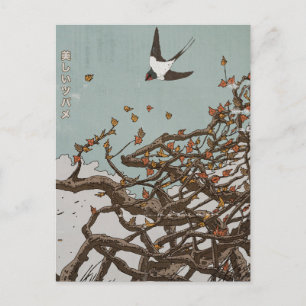 Beautiful Japanese Swallow Postcard