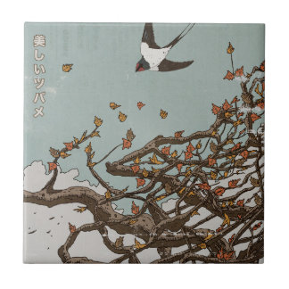 Beautiful Japanese Swallow  Tile