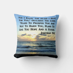 BEAUTIFUL JEREMIAH 29:11 BLUE SKIES CUSHION