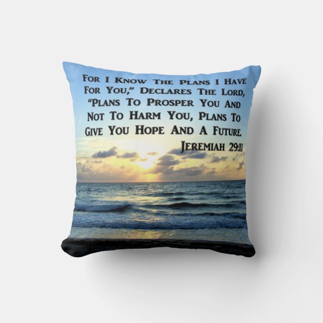 BEAUTIFUL JEREMIAH 29:11 BLUE SKIES CUSHION (Front)
