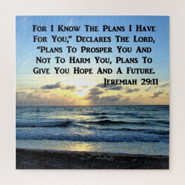 BEAUTIFUL JEREMIAH 29:11 BLUE SKIES JIGSAW PUZZLE (Vertical)