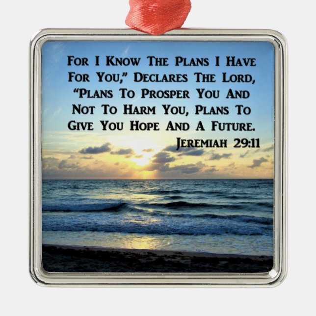 BEAUTIFUL JEREMIAH 29:11 BLUE SKIES METAL TREE DECORATION (Front)