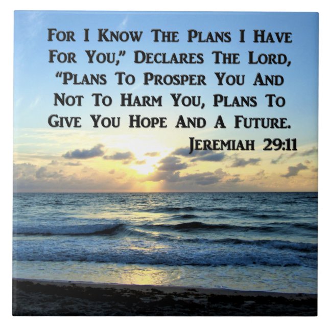 BEAUTIFUL JEREMIAH 29:11 BLUE SKIES TILE (Front)