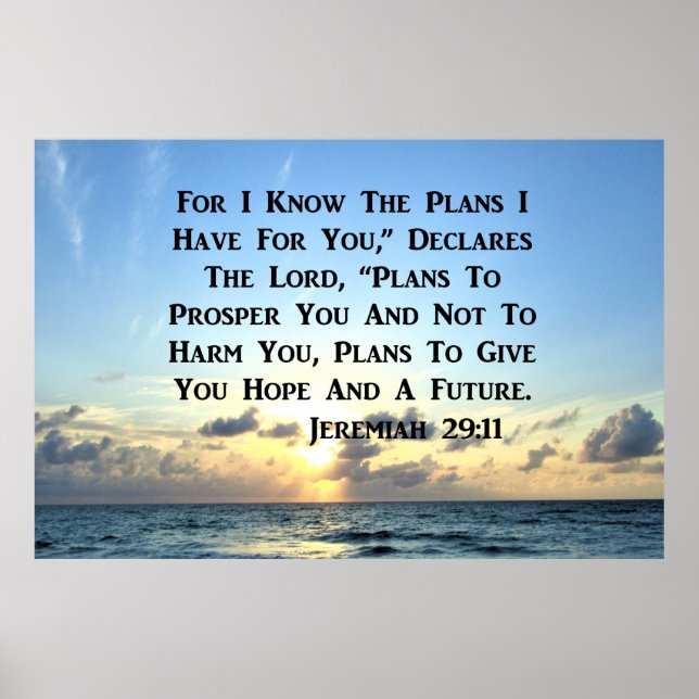 BEAUTIFUL JEREMIAH 29:11 SCRIPTURE VERSE POSTER (Front)