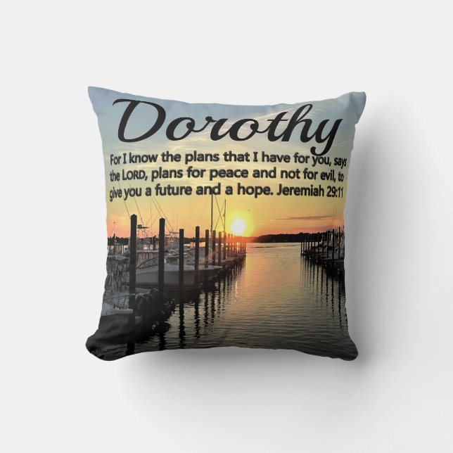 BEAUTIFUL JEREMIAH 29:11 SUNSET ON THE LAKE CUSTOM CUSHION (Front)